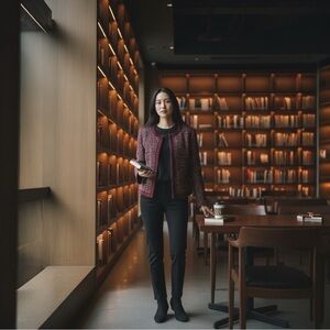 Rafaella Burgundy Tweed Blazer